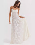 Robe Longue Femme Chiffon – Dos Nu Lacets Coupe Ajustée