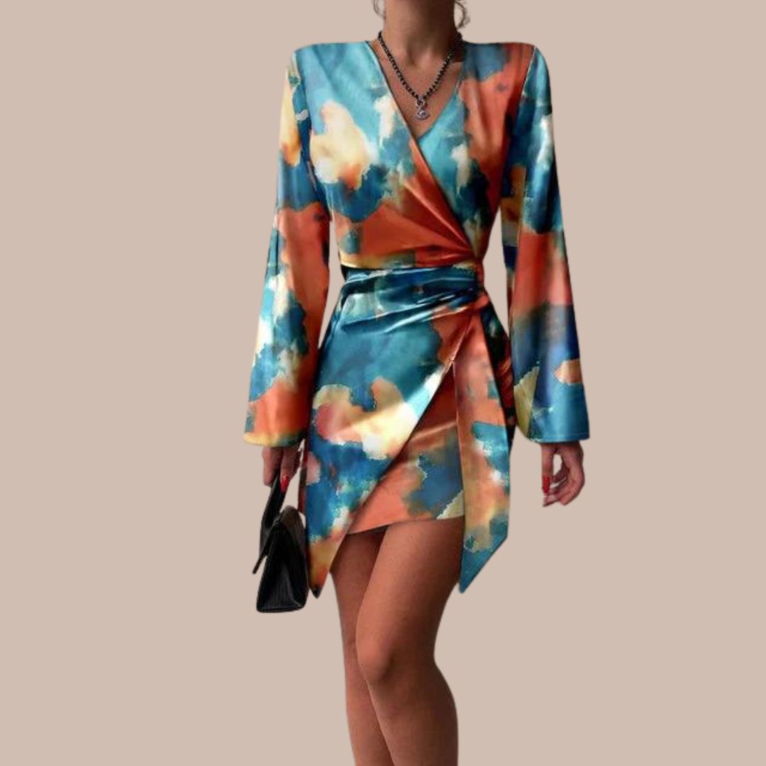 Robe Midi Femme en tissu léger, manches longues, coupe confortable – Menvelo