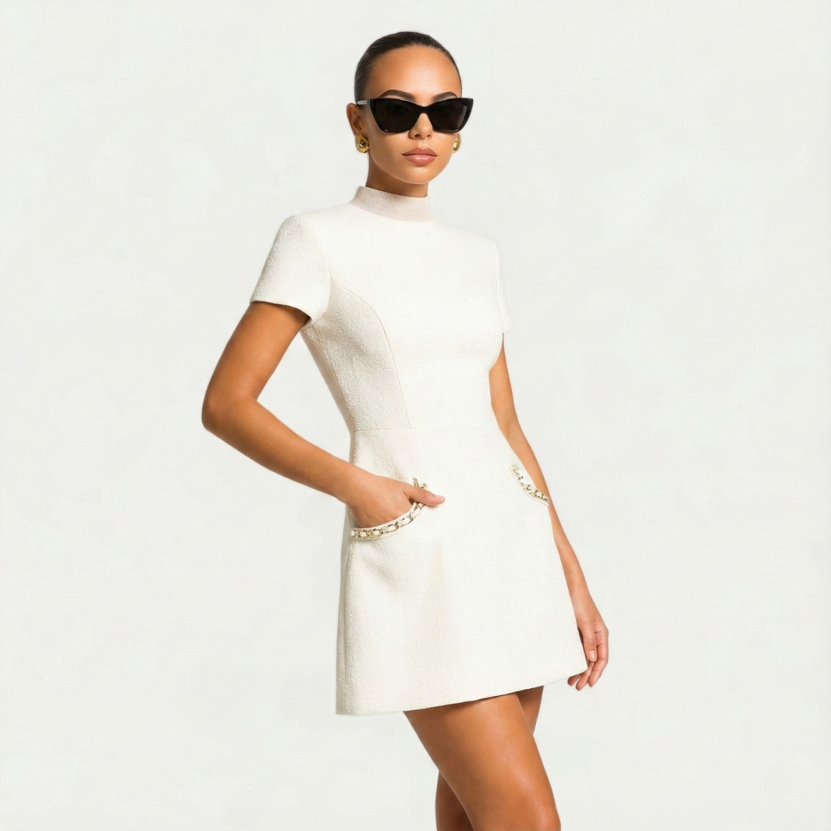 Robe Mini Femme en tissu léger, coupe moulante – Menvelo