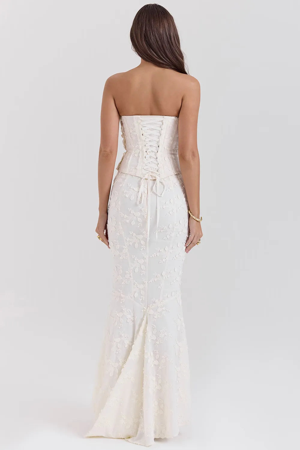 Robe Longue Femme Corset Dentelle Sirène – Silhouette de Soirée Sculptée