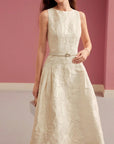Robe Midi Élégante Femme Ligne A – Silhouette Structurée Ajustée