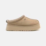 UGG Tazz Mustard Seed – Sabots Plateforme Femme en Daim et Peau de Mouton