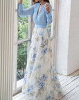 Robe Maxi Fleurie Femme – Col V Taille Ajustée