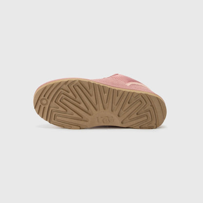 UGG Lowmel Pink Dawn baskets enfant en daim et textile recyclé rose, détail intérieur