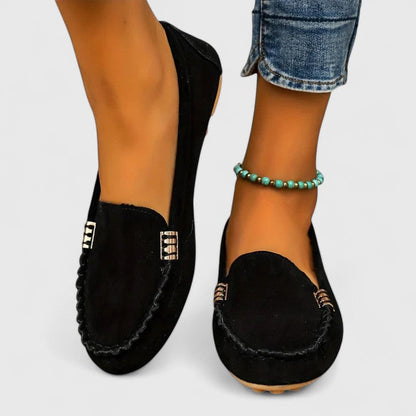 Mocassins Femme Salomé-Ambre – détail de la tige