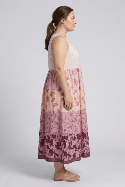Robe Femme Longue Imprimée Fleurie – Coupe Ample Sans Manches