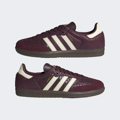Sneakers basses Adidas Samba snakeskin maroon cream white unisexe