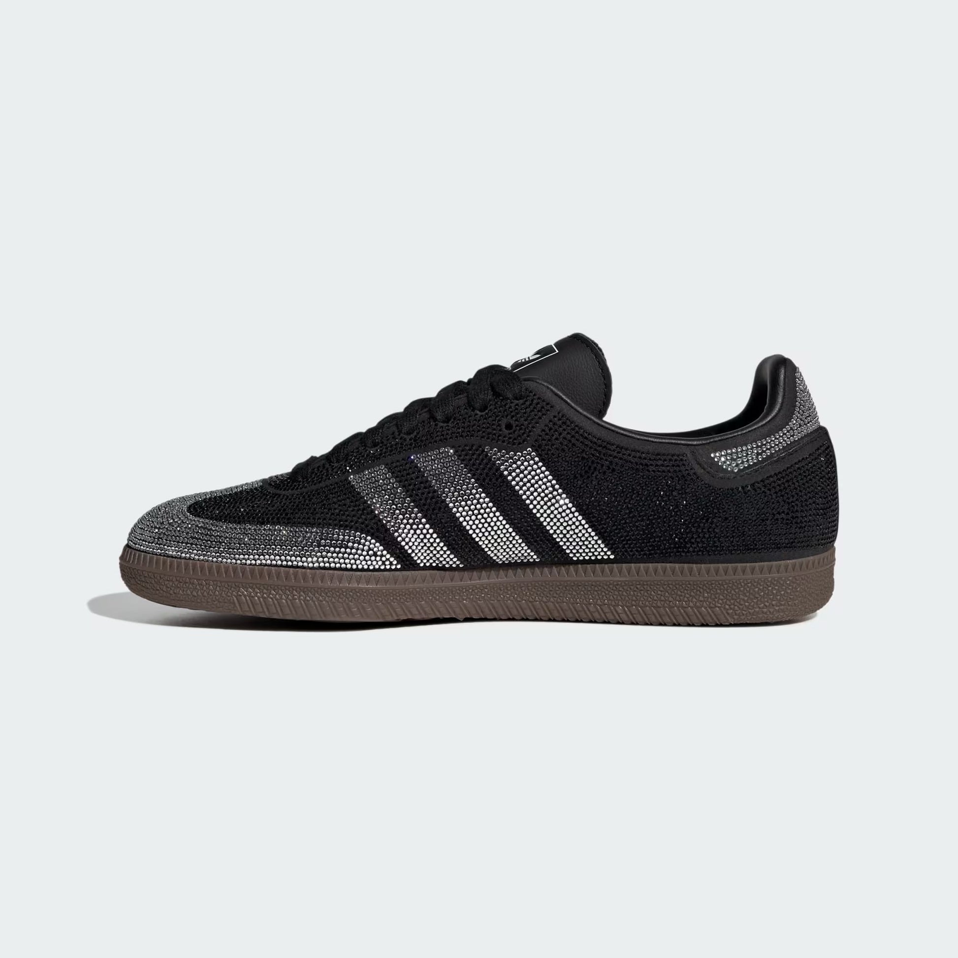 Sneakers basses Adidas Samba OG rhinestone black silver swarovski unisexe