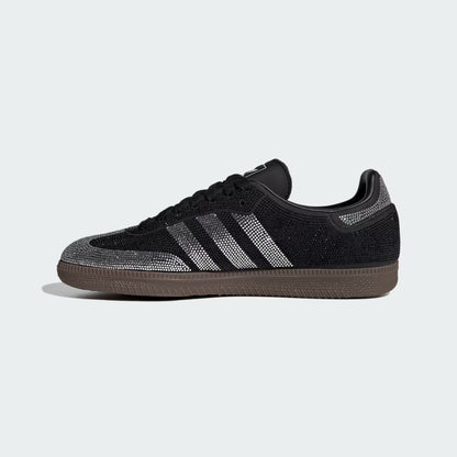 Sneakers basses Adidas Samba OG rhinestone black silver swarovski unisexe
