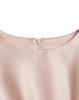 Robe Femme Midi Satinée – Manches Chauve-Souris & Drapé Bijou à la Taille