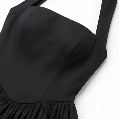 Robe Midi Femme Trapèze Dos Nu – Bustier Ajusté Coupe Évasée