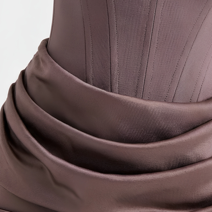 Robe Longue Femme Bustier Moulante – Fronces Structurées