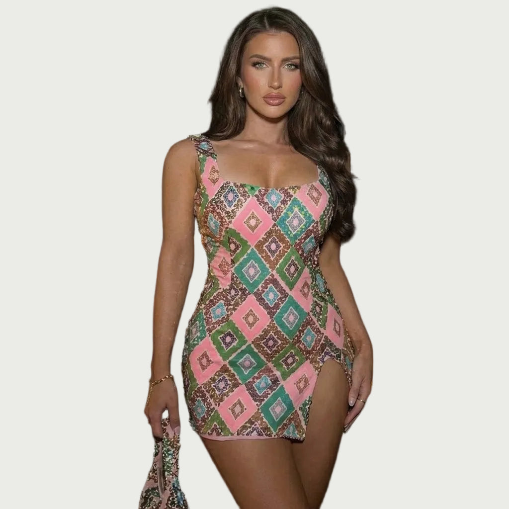 Robe Mini Femme en tissu léger, bustier, coupe moulante – Menvelo