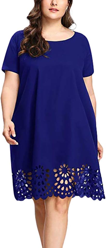 Robe Midi Femme en tissu léger, col rond, coupe fluide – Menvelo