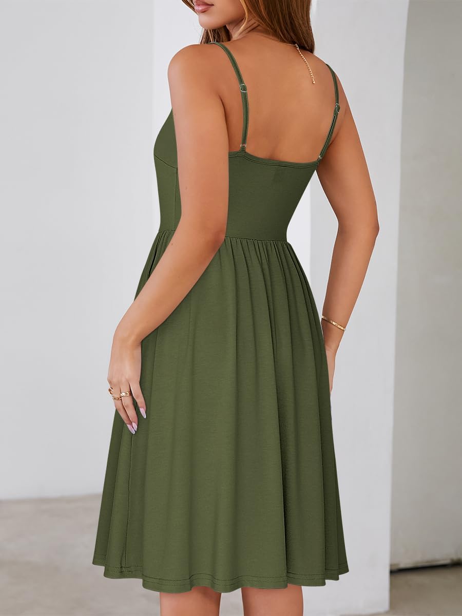 Robe Midi Femme en tissu léger, à bretelles, coupe fluide – Menvelo