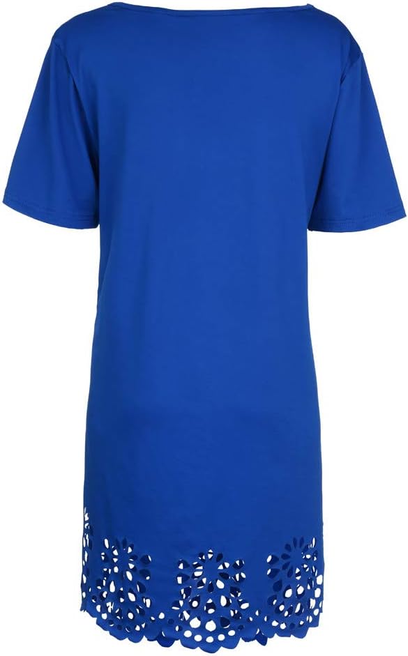 Robe Midi Femme en tissu léger, col rond, coupe fluide – Menvelo