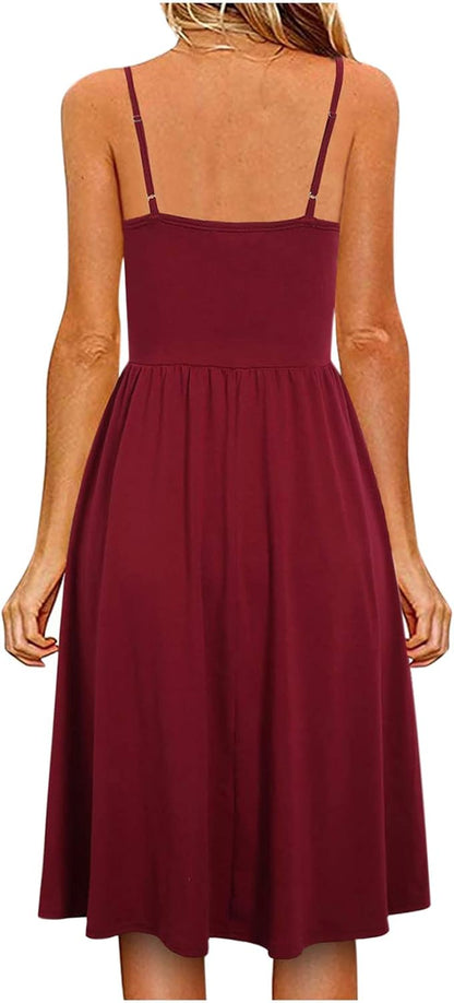 Robe Midi Femme en tissu léger, dos nu, coupe fluide – Menvelo