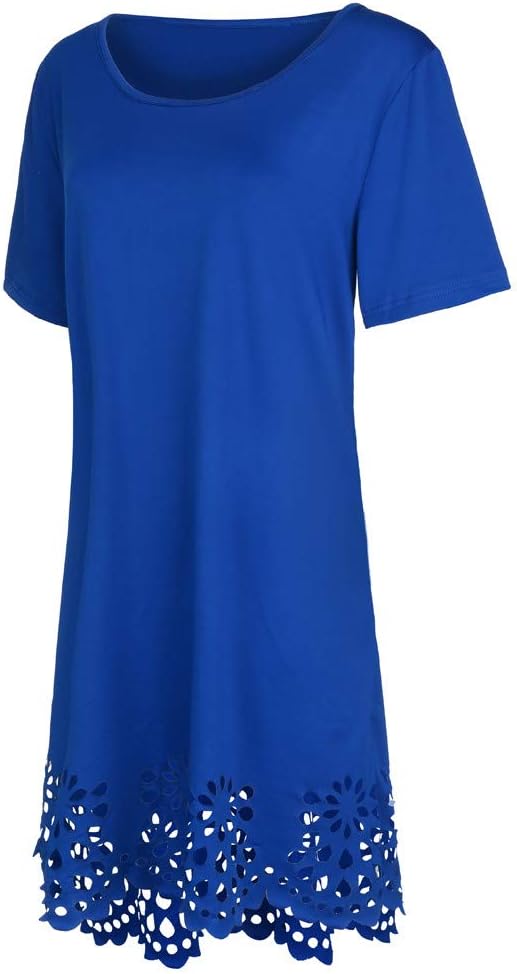 Robe Midi Femme en tissu léger, col rond, coupe fluide – Menvelo