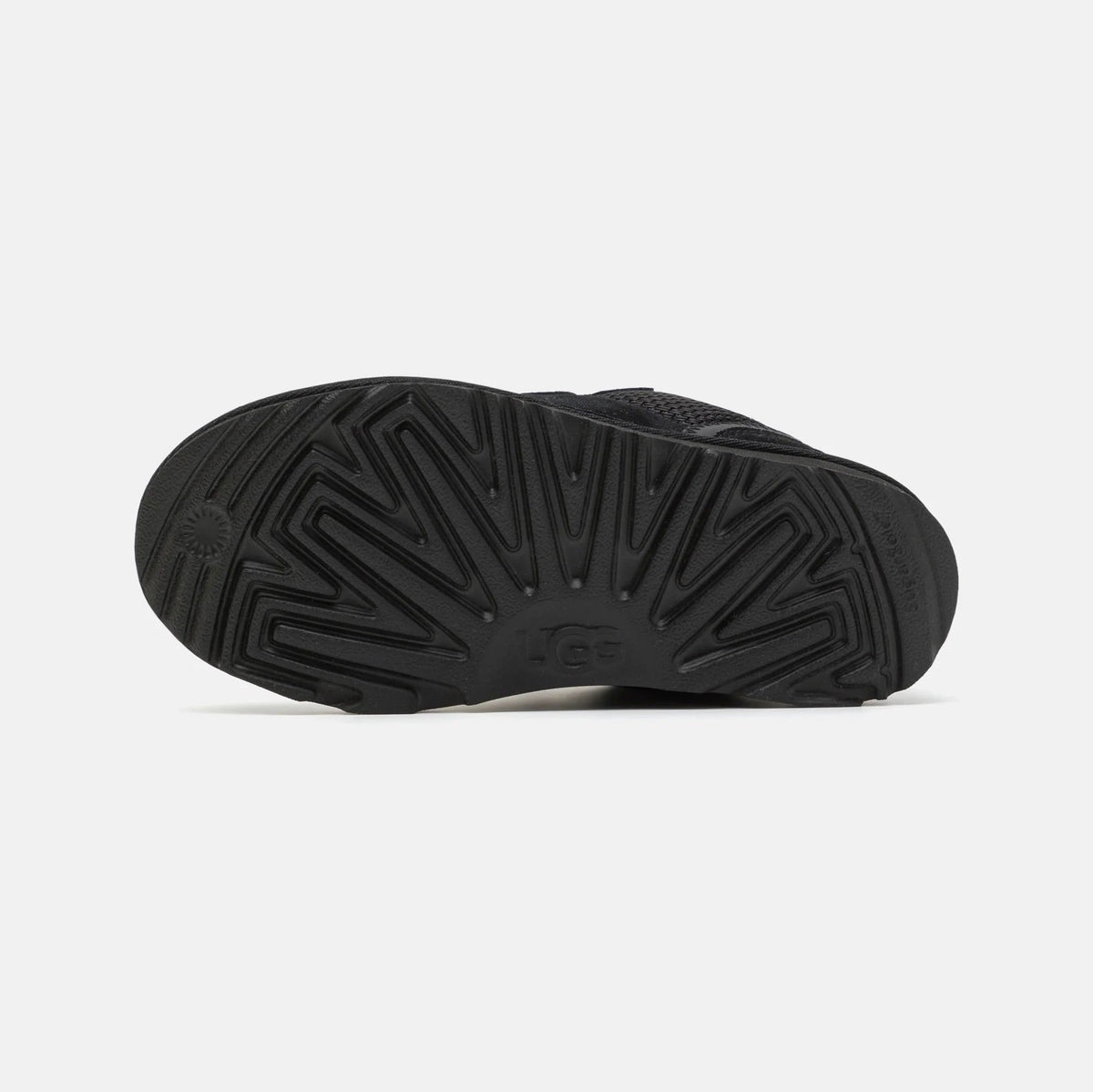 UGG Lowmel Black baskets enfant en daim et textile recyclé noir, détail intérieur