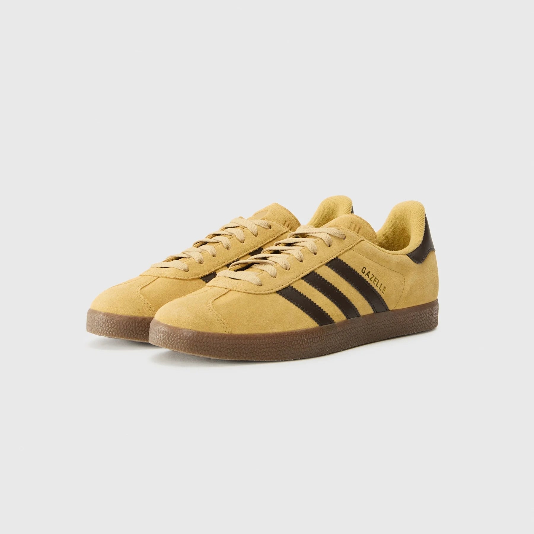 Sneakers basses Adidas Gazelle golden beige dark brown gold metallic unisexe
