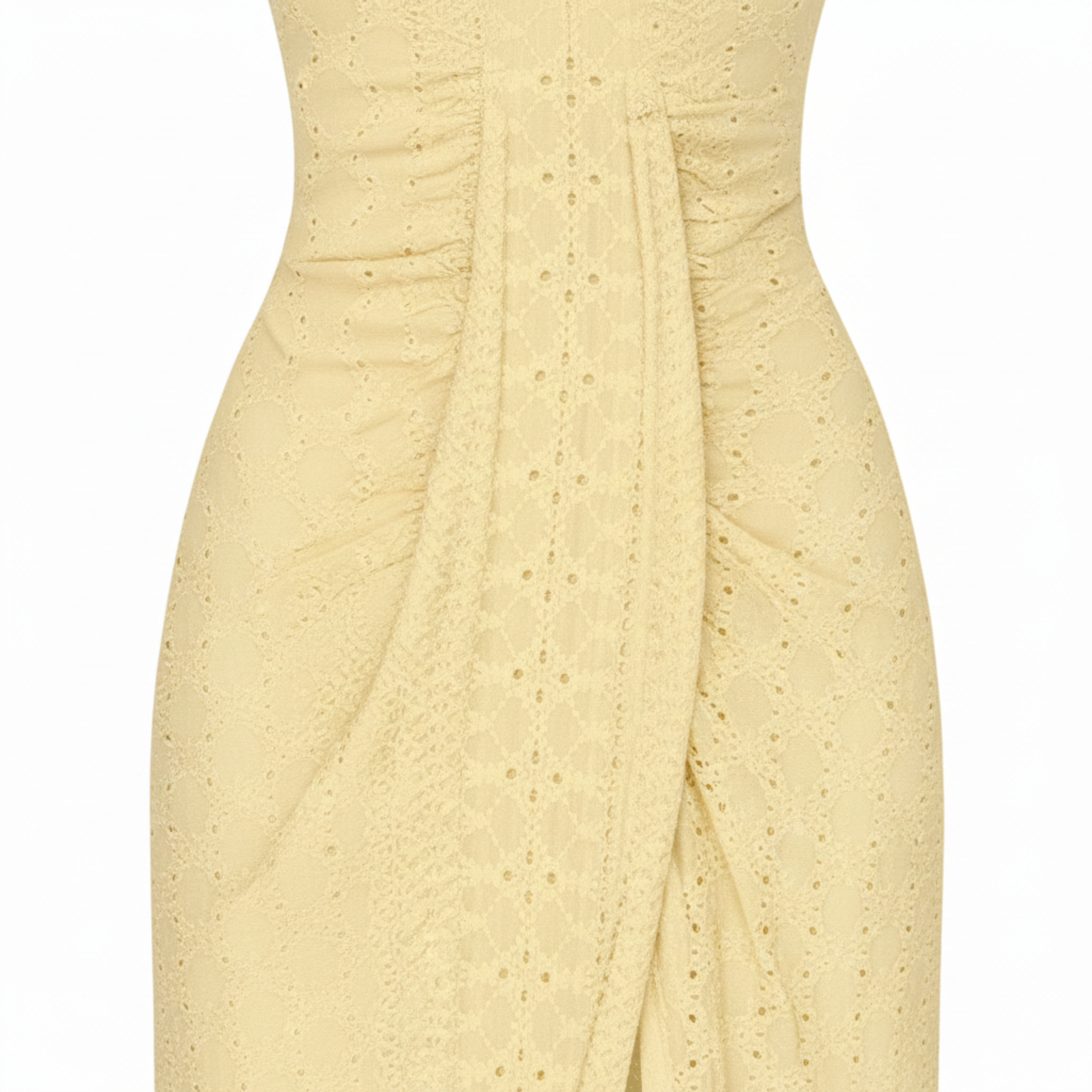 Robe Midi en Dentelle pour Femme – Col Halter avec Fente Frontale