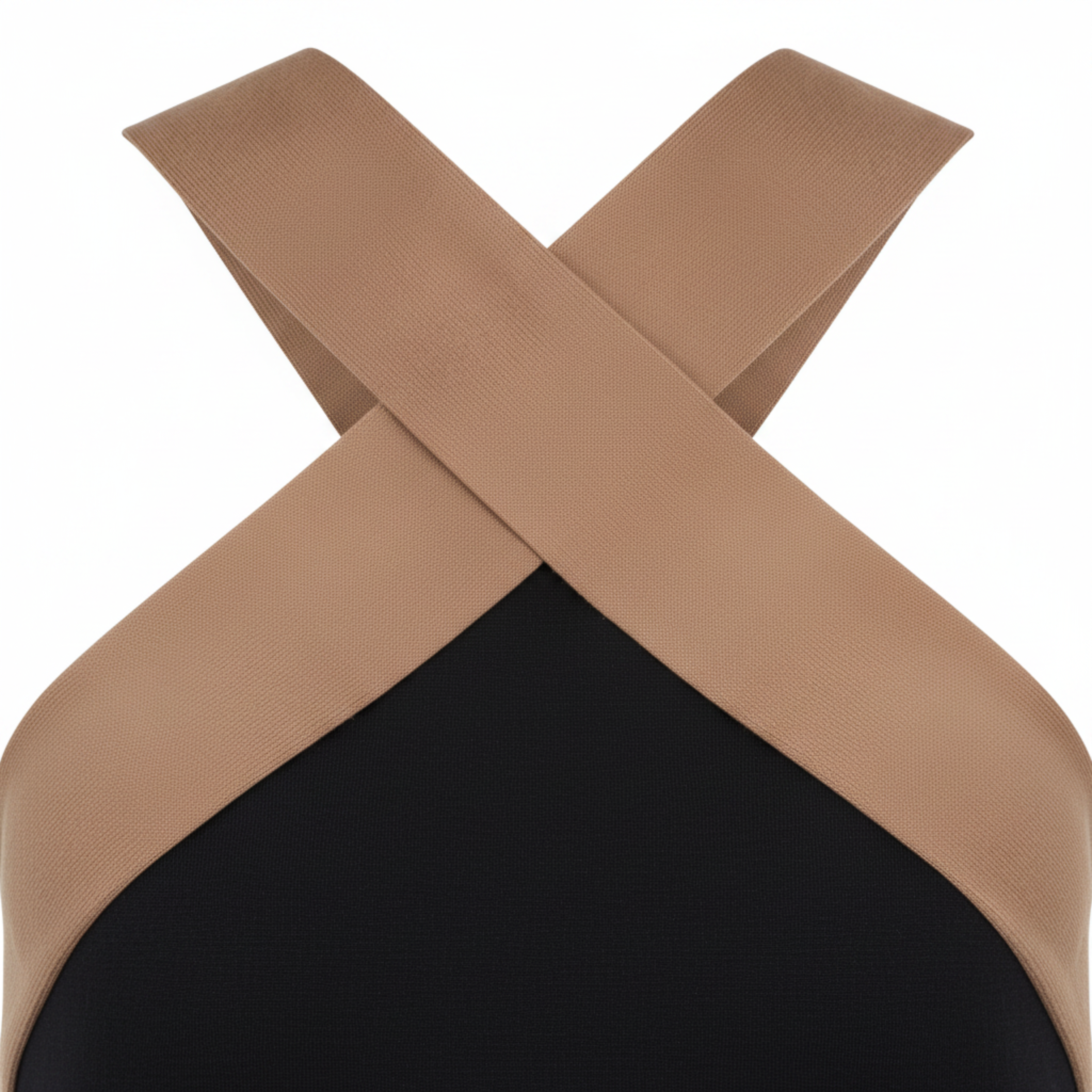 Robe Longue Femme – Encolure Halter Croisée et Silhouette Fluide