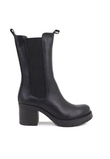 Bottines Chelsea Femme Mya, Talon Carré Semelle Crantée