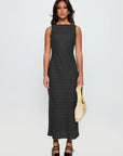 Robe Midi Femme Sans Manches à Pois – Encolure Ronde Silhouette Fluide