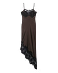 Robe Femme Asymétrique Dentelle et Satin – Design Élégant Mixte