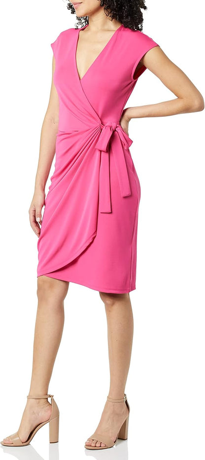 Robe Midi Femme en coton, col V, coupe moulante – Menvelo