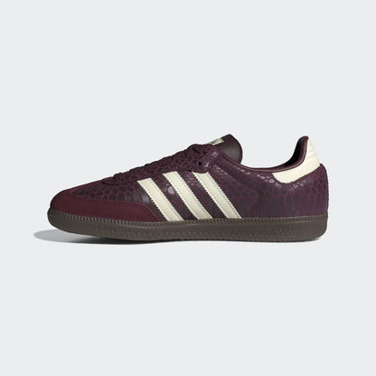 Sneakers basses Adidas Samba snakeskin maroon cream white unisexe