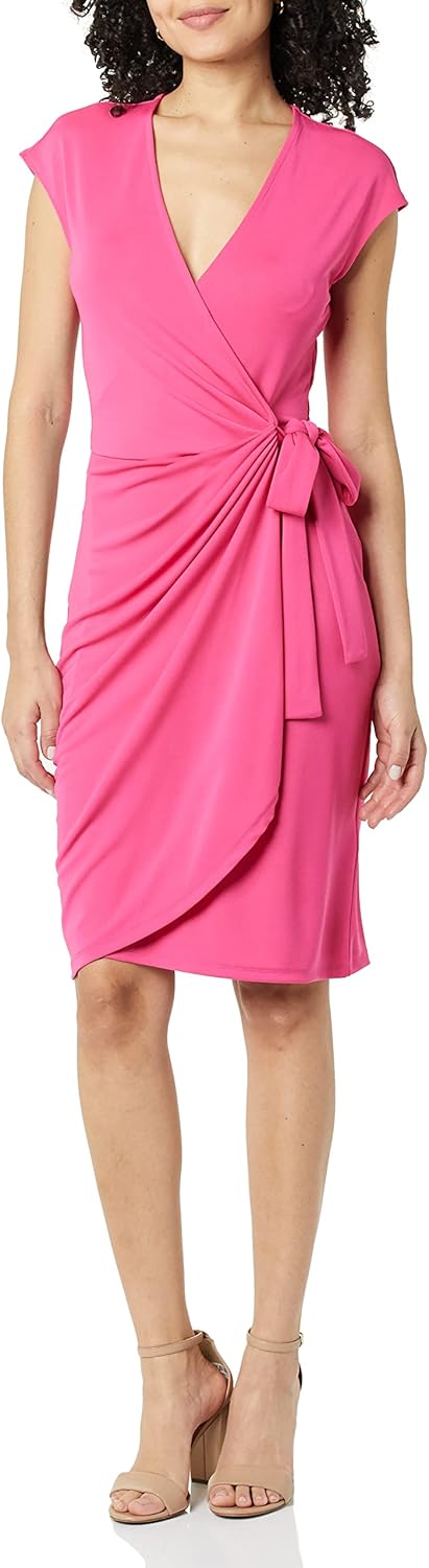 Robe Midi Femme en coton, col V, coupe moulante – Menvelo
