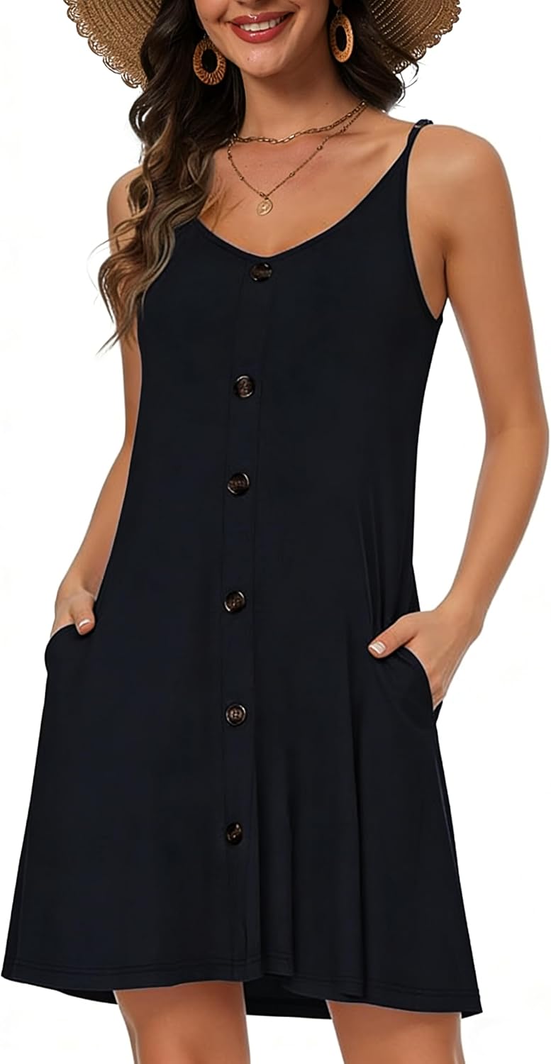 Robe Mini Femme en tissu léger, col V, coupe confortable – Menvelo