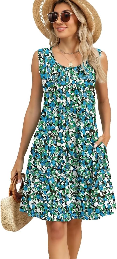Robe Midi Femme en tissu léger, col rond, coupe fluide – Menvelo