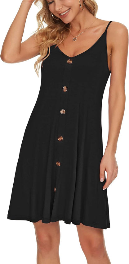 Robe Mini Femme en tissu léger, col V, coupe fluide – Menvelo