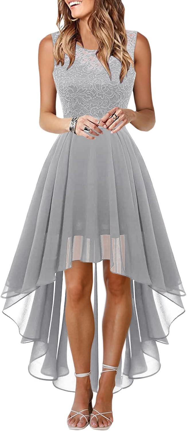 Robe Midi Femme en dentelle, fleurie, coupe fluide – Menvelo