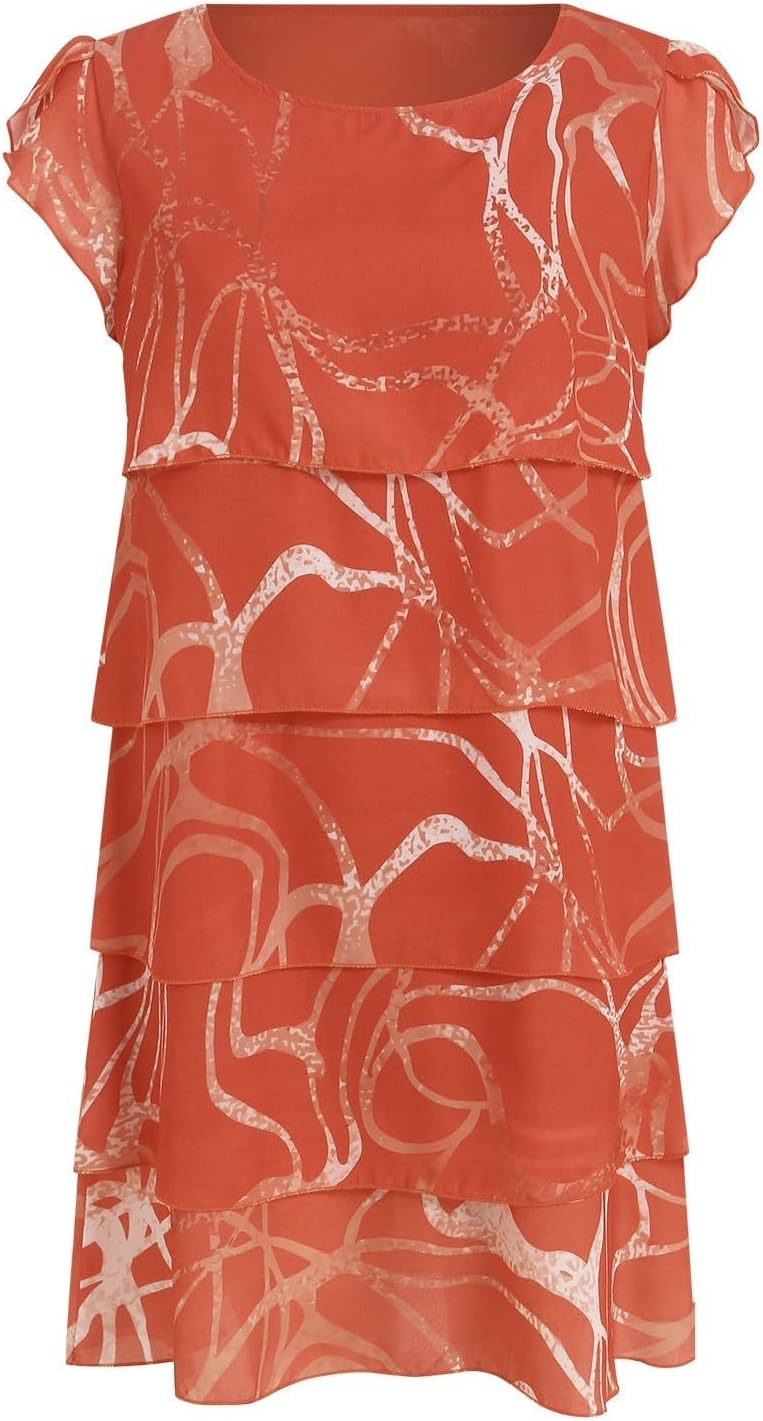 Robe Midi Femme en tissu léger, à volants, coupe fluide – Menvelo