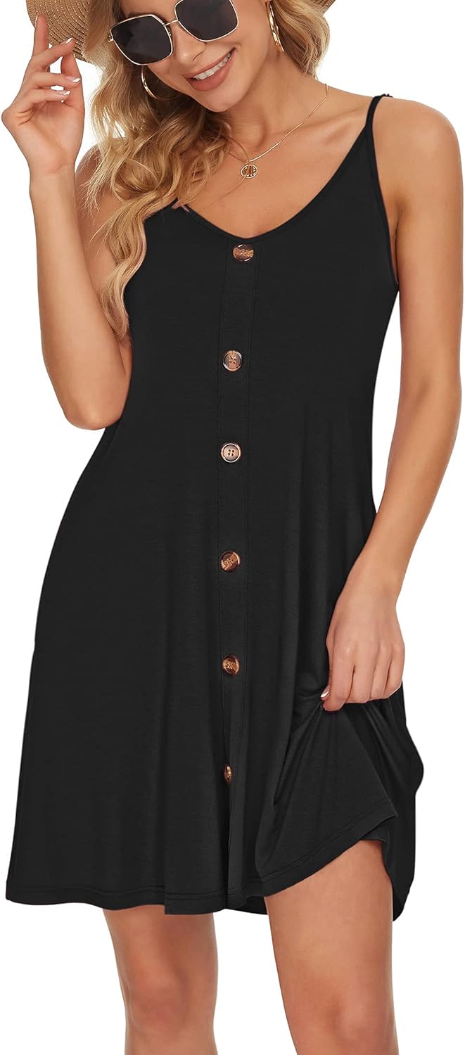 Robe Mini Femme en tissu léger, col V, coupe fluide – Menvelo