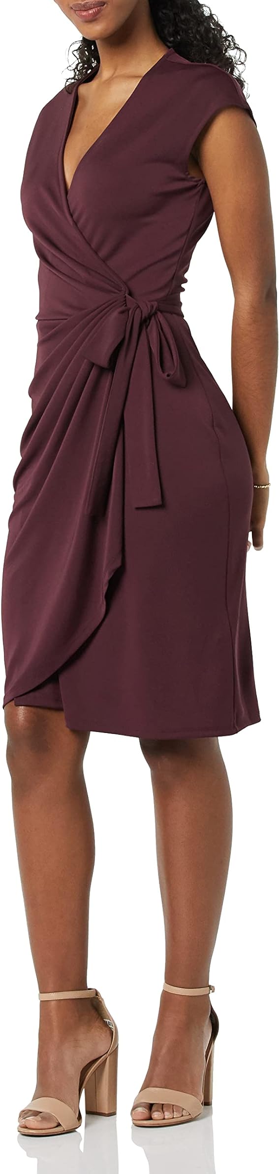 Robe Midi Femme en coton, col V, coupe moulante – Menvelo