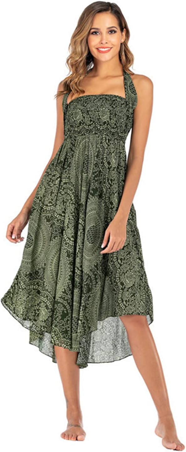 Robe Midi Femme en tissu léger, fleurie, coupe fluide – Menvelo