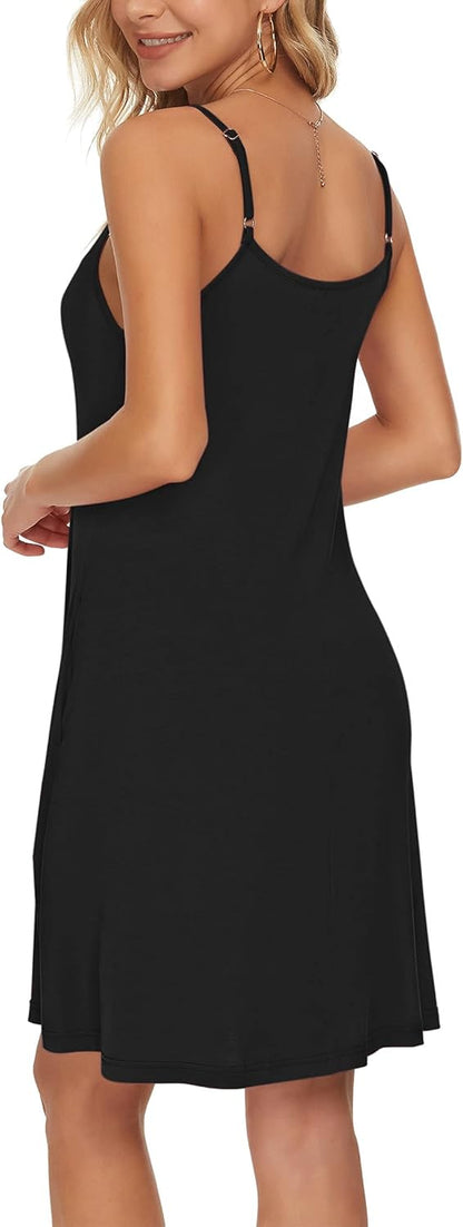 Robe Mini Femme en tissu léger, col V, coupe fluide – Menvelo