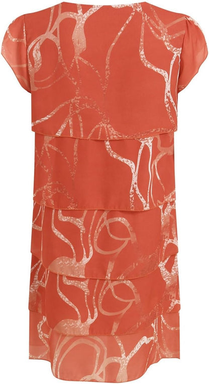 Robe Midi Femme en tissu léger, à volants, coupe fluide – Menvelo