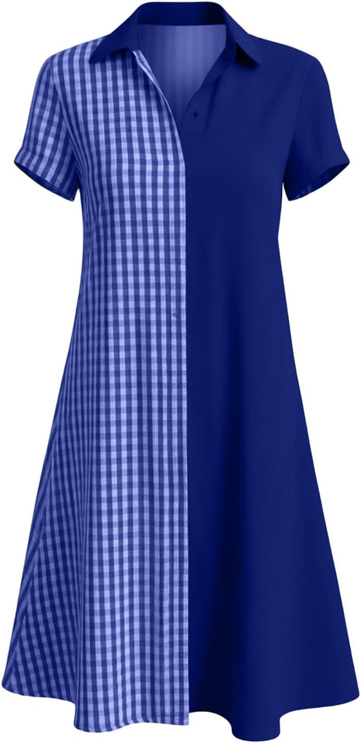 Robe Midi Femme en tissu léger, col V, coupe fluide – Menvelo