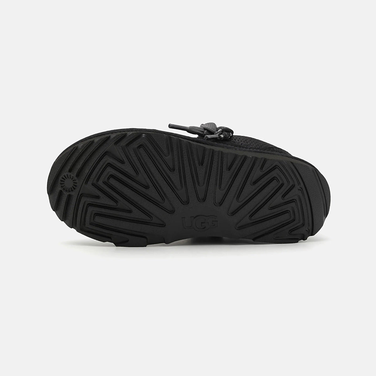 UGG Lowmel Lo Black baskets homme et femme en daim et textile recyclé noir, détail intérieur