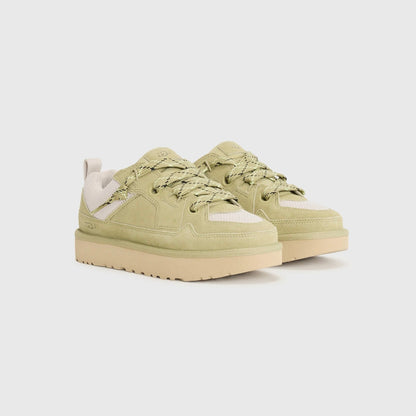 UGG Lowmel Lo Muted Brass baskets femme en daim et textile recyclé doré laiton, vue de face