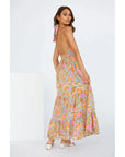 Robe Femme Maxi à Imprimé Halter – Lacets & Dos Nu Vacances