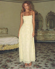 Robe Maxi Fleurie Élégante Femme – Bretelles Fines Dos Lacé