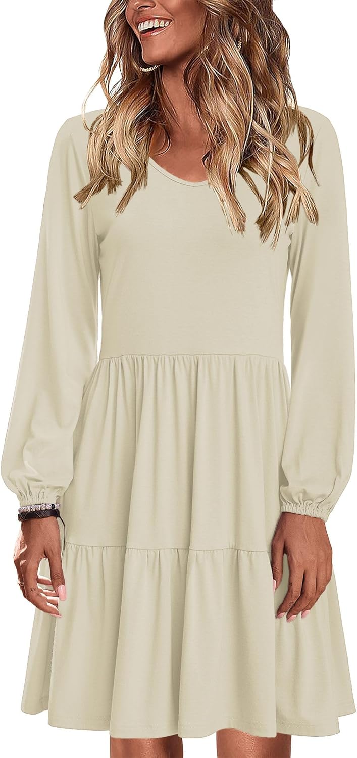 Robe Midi Femme en stretch, col V, coupe fluide – Menvelo