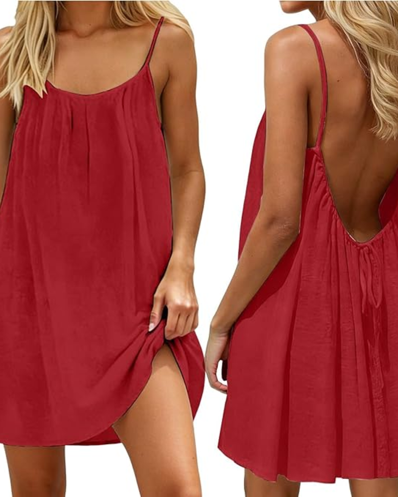 Robe Mini Femme en lin, coupe fluide – Menvelo