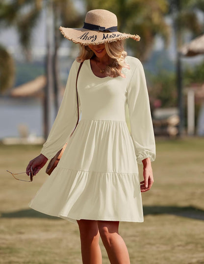 Robe Midi Femme en stretch, col V, coupe fluide – Menvelo